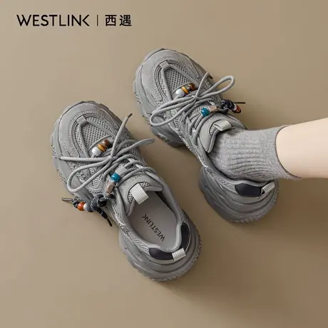 西遇厚底老爹鞋女款2025秋季新款百搭增高休闲鞋超火轻便运动鞋A商品大图