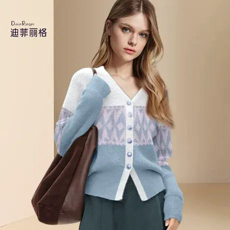 迪菲丽格时尚套装秋冬2023新款女法式软糯针织上衣大摆半裙两件套图片