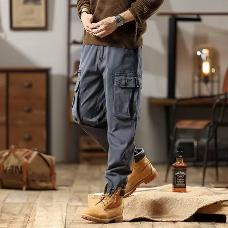 舒适潮流男款裤子长裤百搭男生长裤多口袋宽松时尚百搭工装裤男商品大图