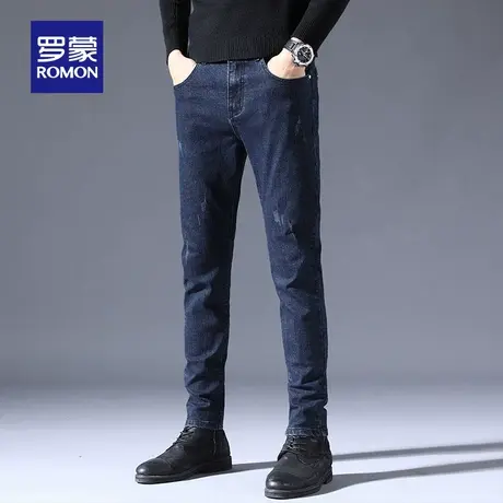 【秒杀清仓】罗蒙直筒修身牛仔裤男2023春季新款中青年休闲长裤子图片