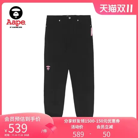 Aape旗舰店女装秋冬猿颜字母刺绣潮流束脚长裤6906XXJ商品大图