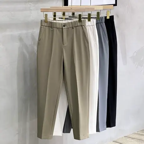 西装裤男夏季薄款商务正装高级感垂感直筒裤男士休闲裤子韩版潮流商品大图