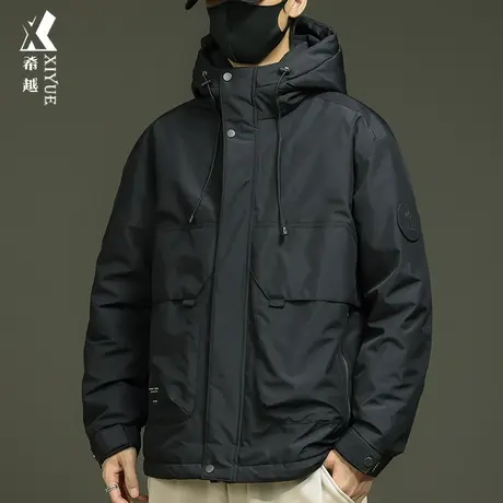 新国标鸭绒高级感羽绒服男士2023冬季新款大码男款工装夹克外套男商品大图