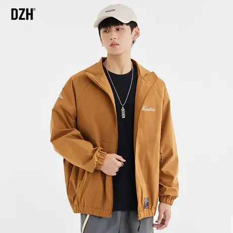 男士户外冲锋衣外套男秋季飞行员夹克男款2023新款咖啡色情侣上衣商品大图