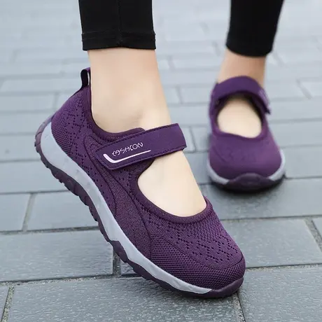 单网40宽脚胖脚网面鞋运动轻便妈妈50岁大脚骨奶奶加宽老北京布鞋商品大图