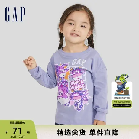 【超级飞侠联名】Gap女幼童春秋长袖上衣儿童装运动风T恤765999商品大图