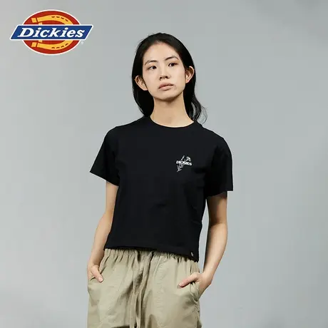 Dickies24春夏新款女式小印花短款休闲圆领短袖T恤内搭图片
