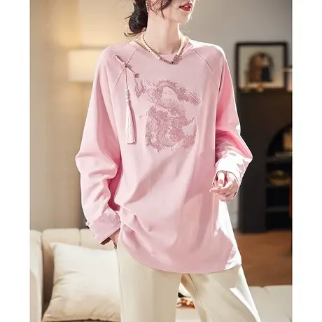 宝诗黎【新品价158元】新中式刺绣长袖T恤ALY1002图片