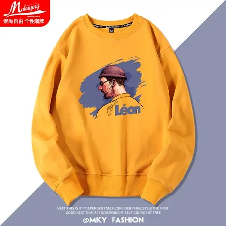 这个杀手不太冷里昂美式复古卫衣男圆领秋季潮牌电影周边薄款无帽图片