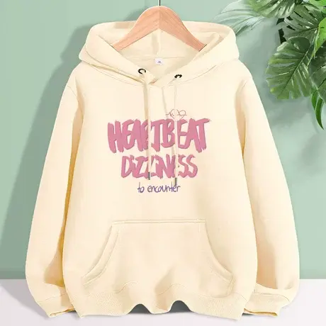 米色卫衣女2023新款百搭连帽女款衣服宽松薄款女装设计感上衣外套商品大图