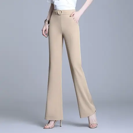 2023新款气质女士微喇裤夏季垂感高腰显瘦直筒裤韩版休闲西装裤子商品大图