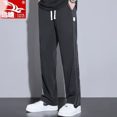 天丝休闲裤男款夏季薄款潮牌直筒宽松男士冰丝凉感阔腿夏天长裤子图片