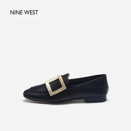 Nine West/玖熙乐福鞋女2025夏季新款英伦单鞋软底小皮鞋一脚蹬图片