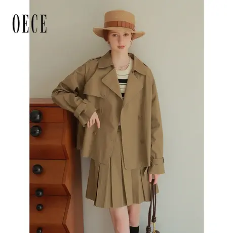 Oece高级感风衣外套女2023秋季新款女装复古气质时尚两件套图片