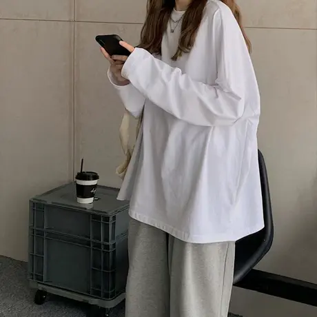 春秋冬新款内搭打底衫2023女装外穿秋衣加绒叠穿卫衣上衣长袖t恤图片