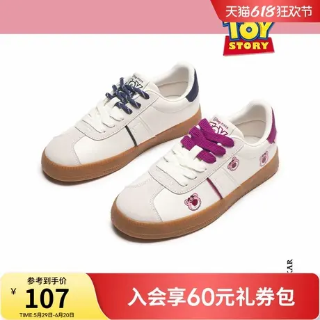 【迪士尼系列】热风小白鞋女2025年春季新款双色鞋带休闲德训板鞋商品大图