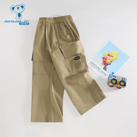 JJ真维斯童装商场同款2025春季新款男童简约直筒九分裤工装裤裤子商品大图