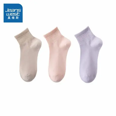 SW真维斯女装2025夏季新款女款纯色休闲百搭款女装短袜【3对装】图片