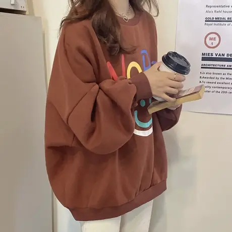 超火cec卫衣女春秋薄款宽松韩版潮学生港风chic上衣服初秋外套ins图片