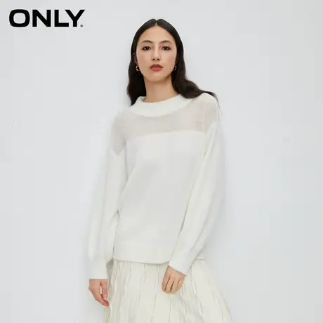 【ONLY奥莱】秋季学院风休闲百搭圆领纯色针织衫女商品大图