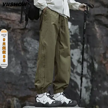 VIISHOW美式工装裤男款2025年秋季耐磨男裤长裤纯棉束脚裤子男士商品大图