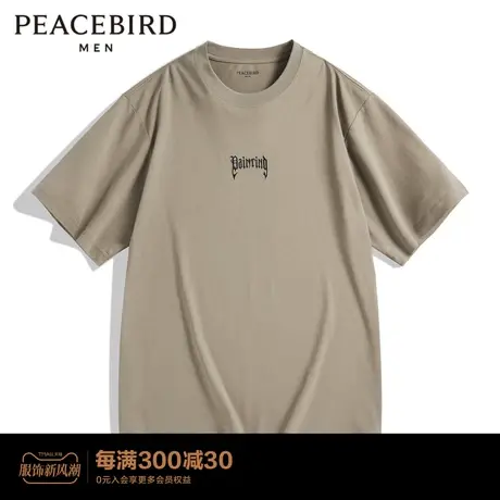 【商场同款】太平鸟男装 夏季新款小字母刺绣短袖T恤男B3DAD2108商品大图