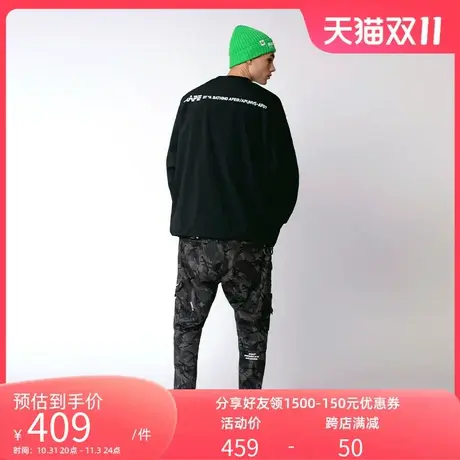 Aape男装秋冬猿颜徽章字母印花多口袋迷彩长裤6548XAD图片