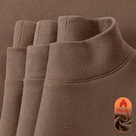 VR真维斯打底衫女2023新款冬季小个子内搭保暖修身德绒半高领上衣商品大图