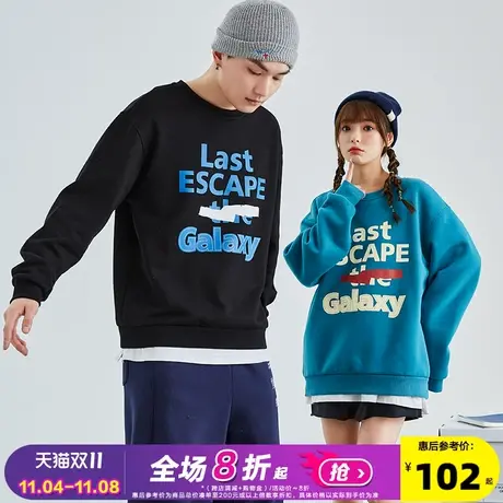 唐狮2022春季新款情侣卫衣男女圆领宽松情侣装套头衫外套潮酷ins图片