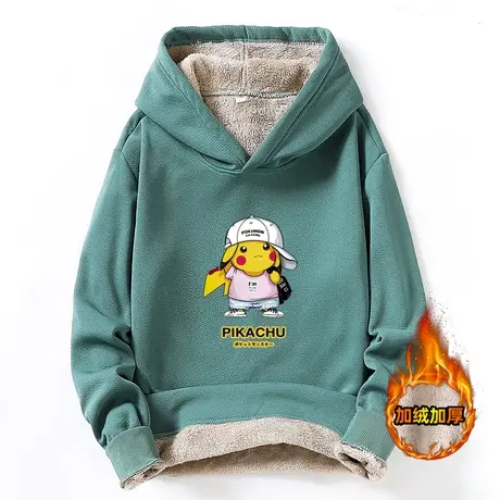 秋冬季13青少年卫衣12岁男孩初中学生14加绒加厚15大童装休闲上衣商品大图