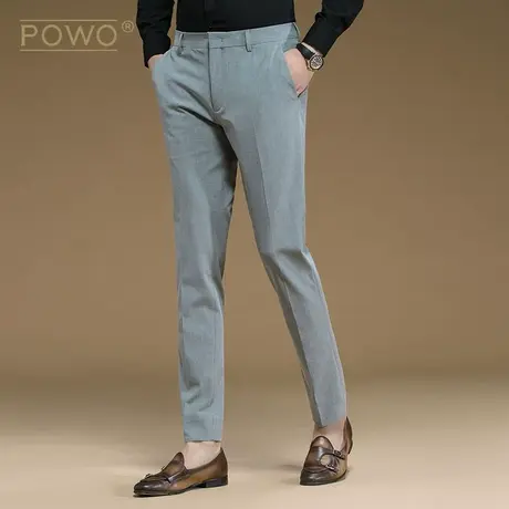 春秋季西裤男直筒修身商务休闲直筒西服裤弹力免烫正装黑色西装裤商品大图