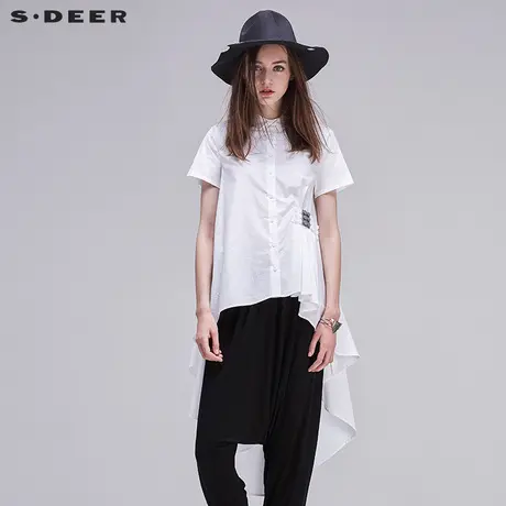 【商场同款】sdeer圣迪奥趣味乐高装饰宽松阔摆纯色上衣S17280468图片