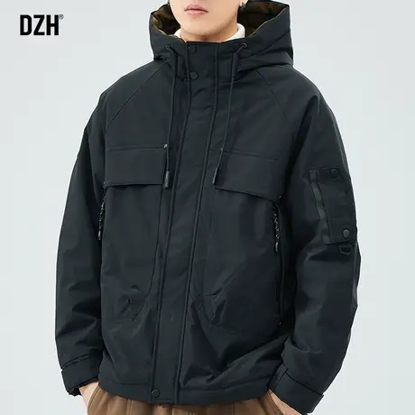 男士黑色工装夹克棉服男外套潮牌2024新款棉衣男款冬季男装冲锋衣图片