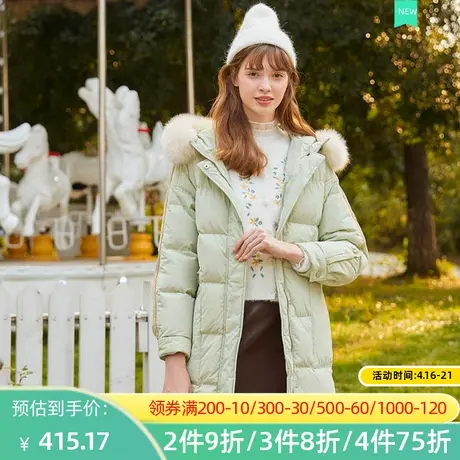 秋水伊人2022冬季新款连帽宽松舒适时尚正常款纯色羽绒服女2A530图片