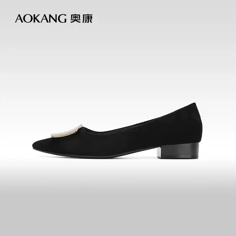 【门店发货】奥康女鞋 2024春季新款优雅法式金属扣浅口女士单鞋图片