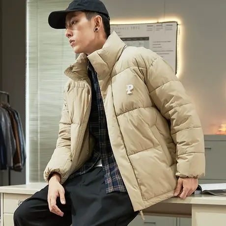 唐狮棉衣男2022冬季新款短款棉袄立领韩版面包服学生港风加厚外套商品大图