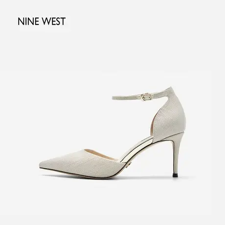 Nine West/玖熙侧空尖头高跟凉鞋2024年夏季新款一字扣细跟单鞋女商品大图