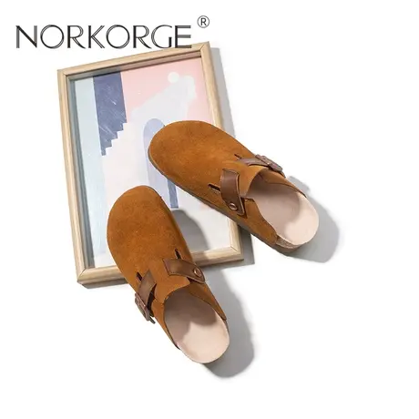 经典复古棕色勃肯鞋拖鞋图片