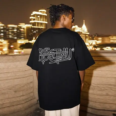 Nuthink美式字母短袖男潮牌潮流t恤国潮宽松大码半袖夏季半截袖潮图片