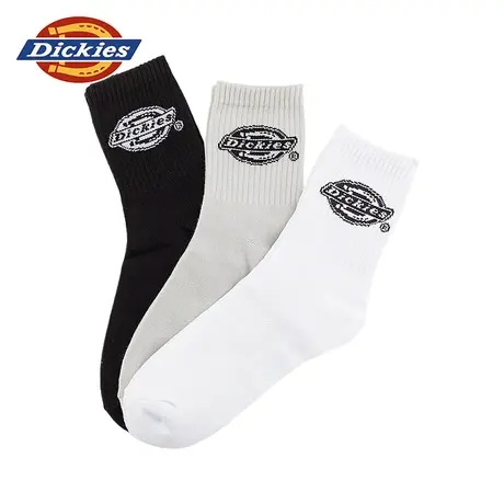 Dickies24春夏新品 纯色logo袜子三双装男女同款商品大图