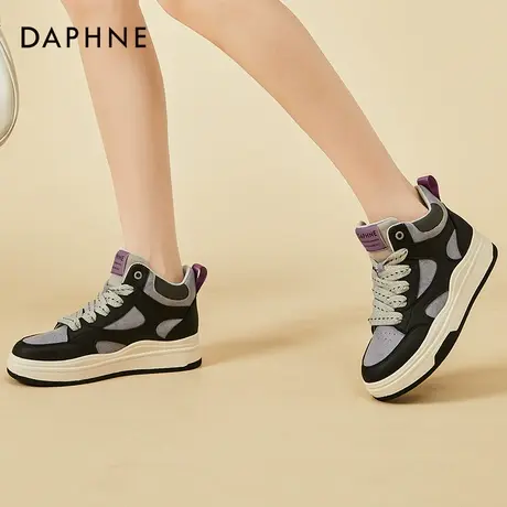 达芙妮高帮休闲板鞋女鞋秋季2022新款aj运动鞋女秋冬加绒冬季棉鞋商品大图