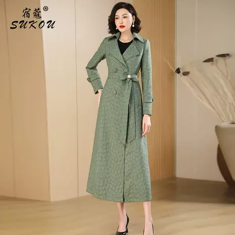 气质韩系风衣女2023年秋装新款收腰高端大气精品外套大衣女中长款商品大图