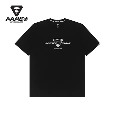 AAPE+运动男装春夏撞色字母标识图案猿颜印花潮流短袖T恤0785XXG商品大图