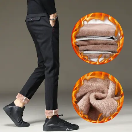 男士秋装冬装春裤2023年新款潮秋冬季冬款加绒加厚保暖外穿休闲裤商品大图