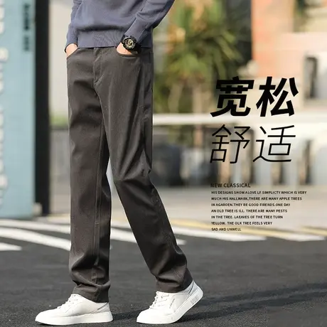 秋季灯芯绒男裤大码直筒裤男士休闲裤秋冬款加厚爸爸裤子宽松长裤商品大图