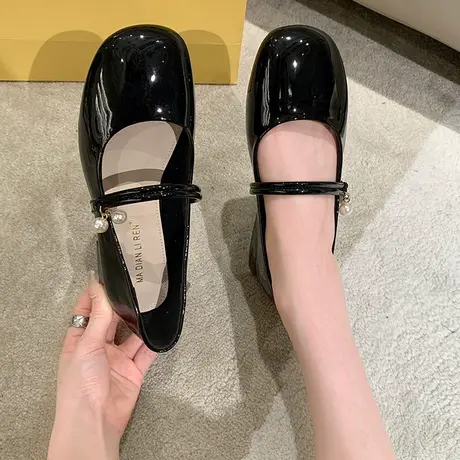 单鞋女夏季2023新款浅口配裙子爆款ins玛丽珍温柔法式通勤小跟鞋图片