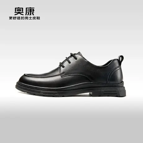 奥康男鞋2023秋冬新款低帮商务休闲真皮系带舒适软底聚会办公皮鞋商品大图