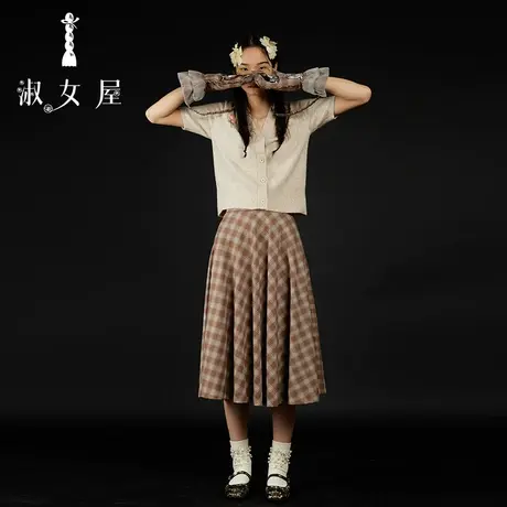 淑女屋旗舰店官网正品冬季新款格子半身裙太阳裙格子半身裙秋冬女图片
