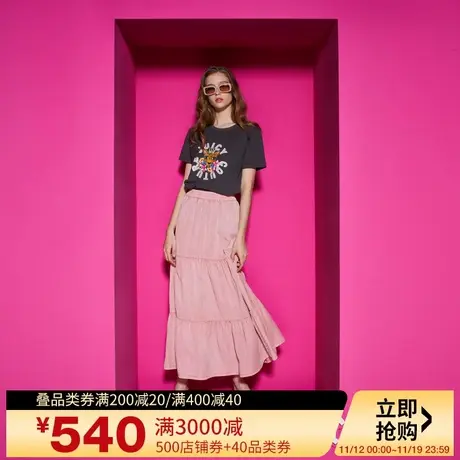 Juicy Couture橘滋23新款草莓奶昔多层蛋糕水洗23女装半身裙图片