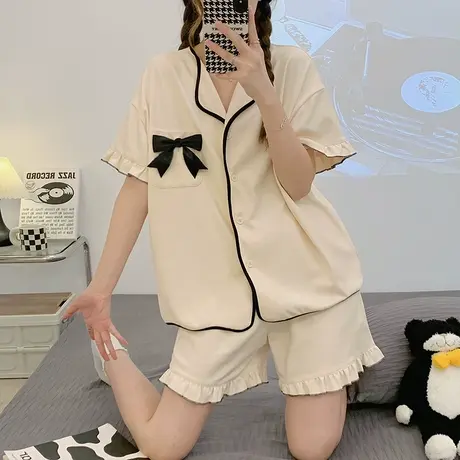 南极人睡衣女夏天短袖短裤家居服套装网红爆款可爱甜美2023年新款图片